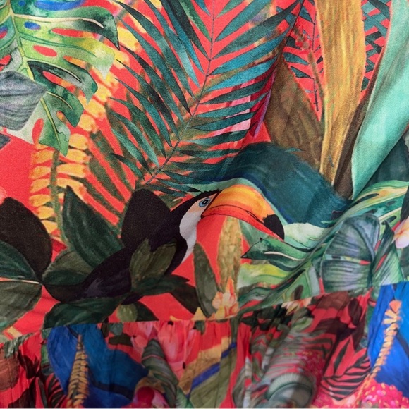 Rachel Zoe Tropical Maxi Skirt | Jungle Print | Size M | Boho Resortwear - Picture 6 of 9